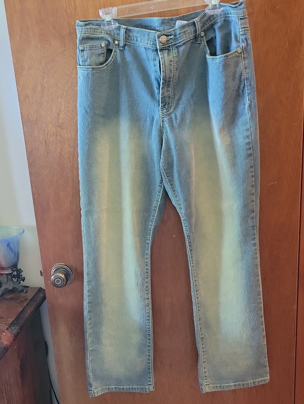 DG2 by Diane Gilman Light Green Straight Leg Jeans